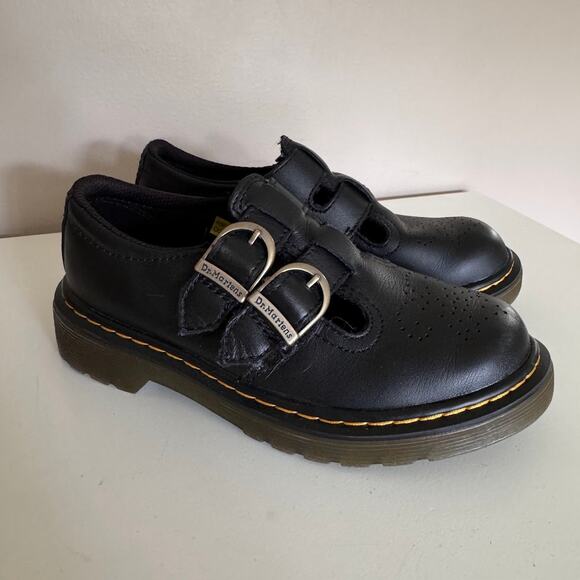 Dr. Martens Other - Dr. Doc Martens Black Leather 8065 Mary Jane Double Buckle Shoes 13 Kids Juniors